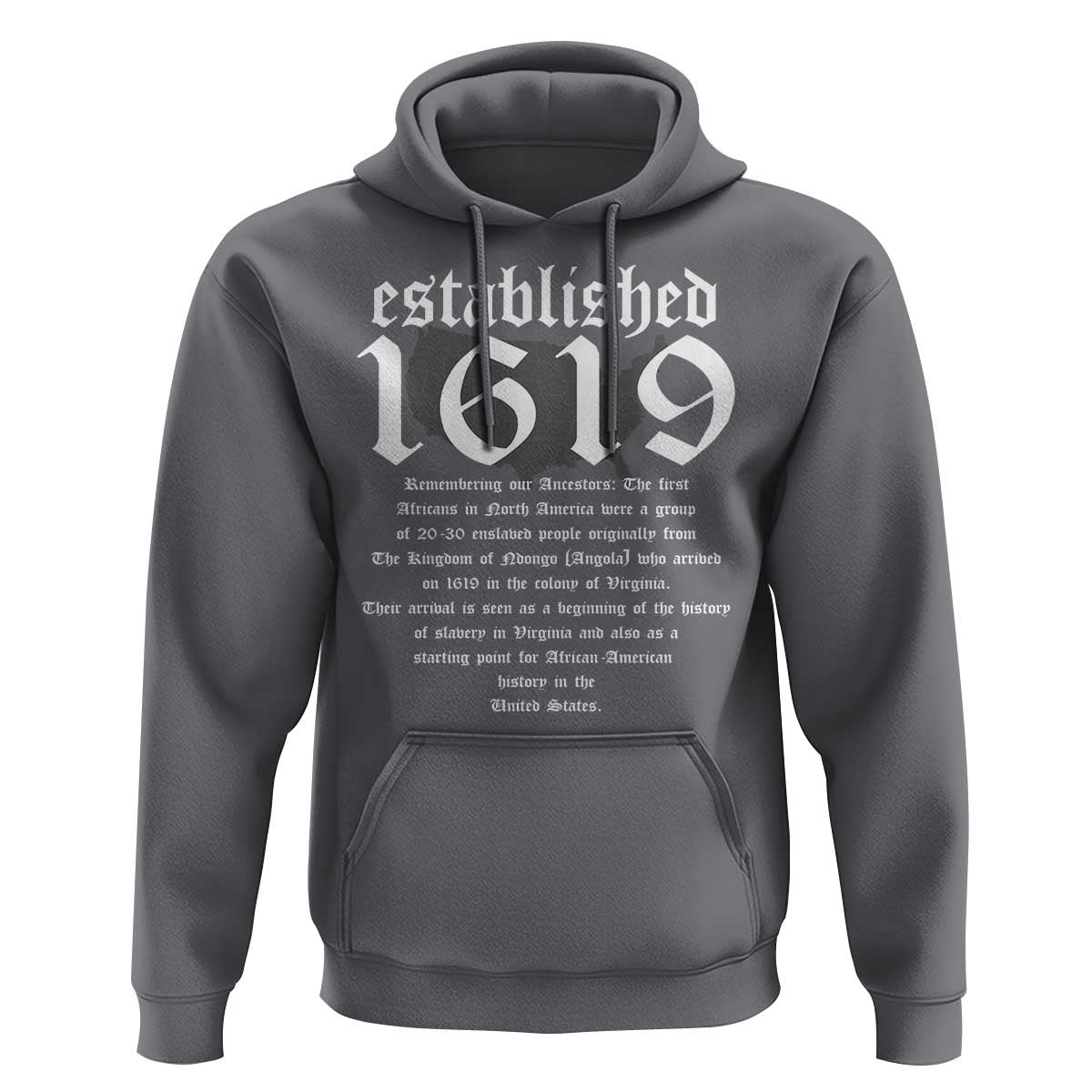 African American History Hoodie Project 1619 Established American Map Retro Vintage