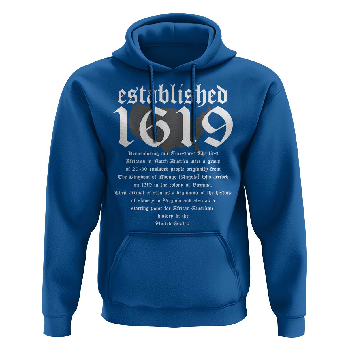 African American History Hoodie Project 1619 Established American Map Retro Vintage