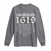 African American History Long Sleeve Shirt Project 1619 Established American Map Retro Vintage