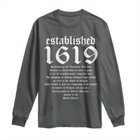 African American History Long Sleeve Shirt Project 1619 Established American Map Retro Vintage