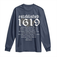 African American History Long Sleeve Shirt Project 1619 Established American Map Retro Vintage