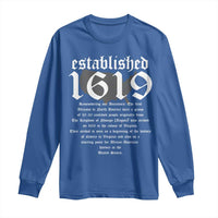 African American History Long Sleeve Shirt Project 1619 Established American Map Retro Vintage