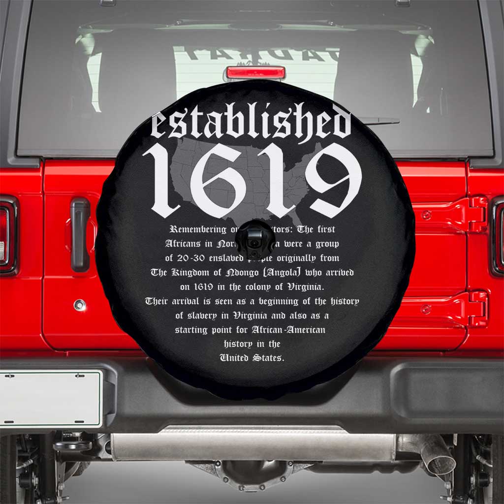 African American History Spare Tire Cover Project 1619 Established American Map Retro Vintage