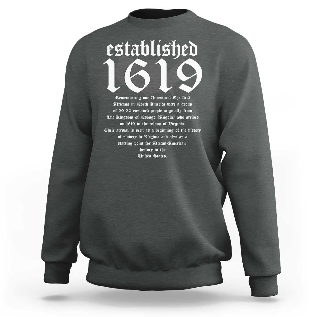 African American History Sweatshirt Project 1619 Established American Map Retro Vintage - Wonder Print Shop