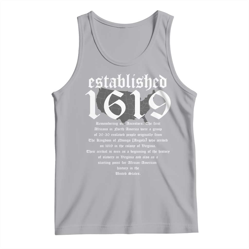 African American History Tank Top Project 1619 Established American Map Retro Vintage