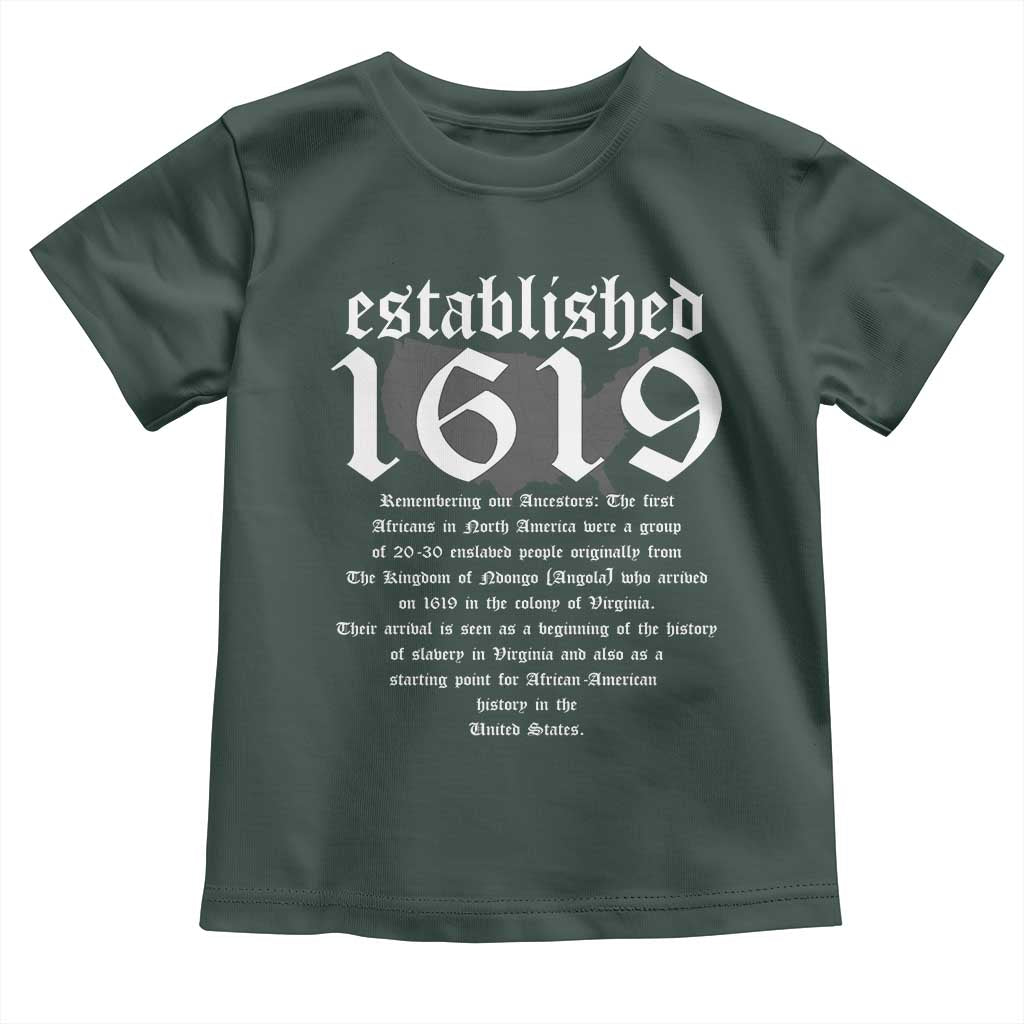 African American History Toddler T Shirt Project 1619 Established American Map Retro Vintage