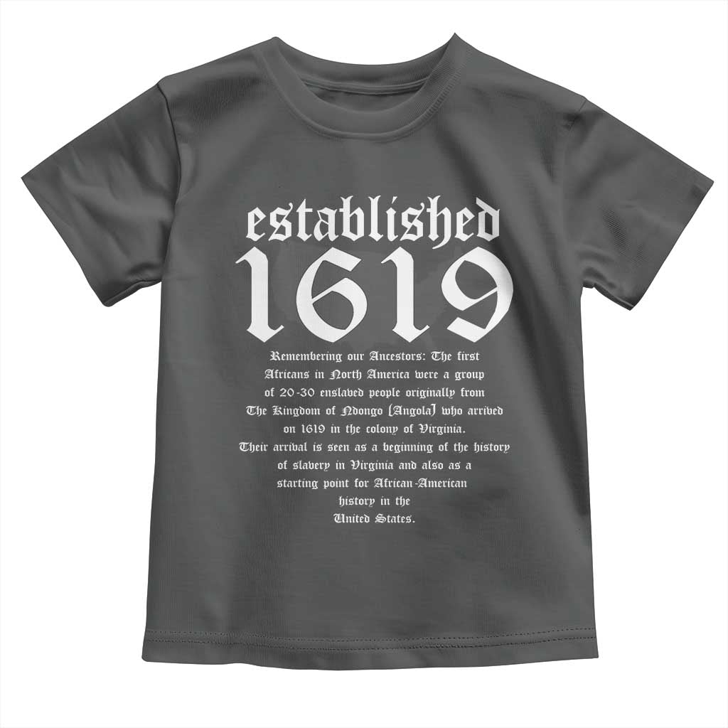 African American History Toddler T Shirt Project 1619 Established American Map Retro Vintage
