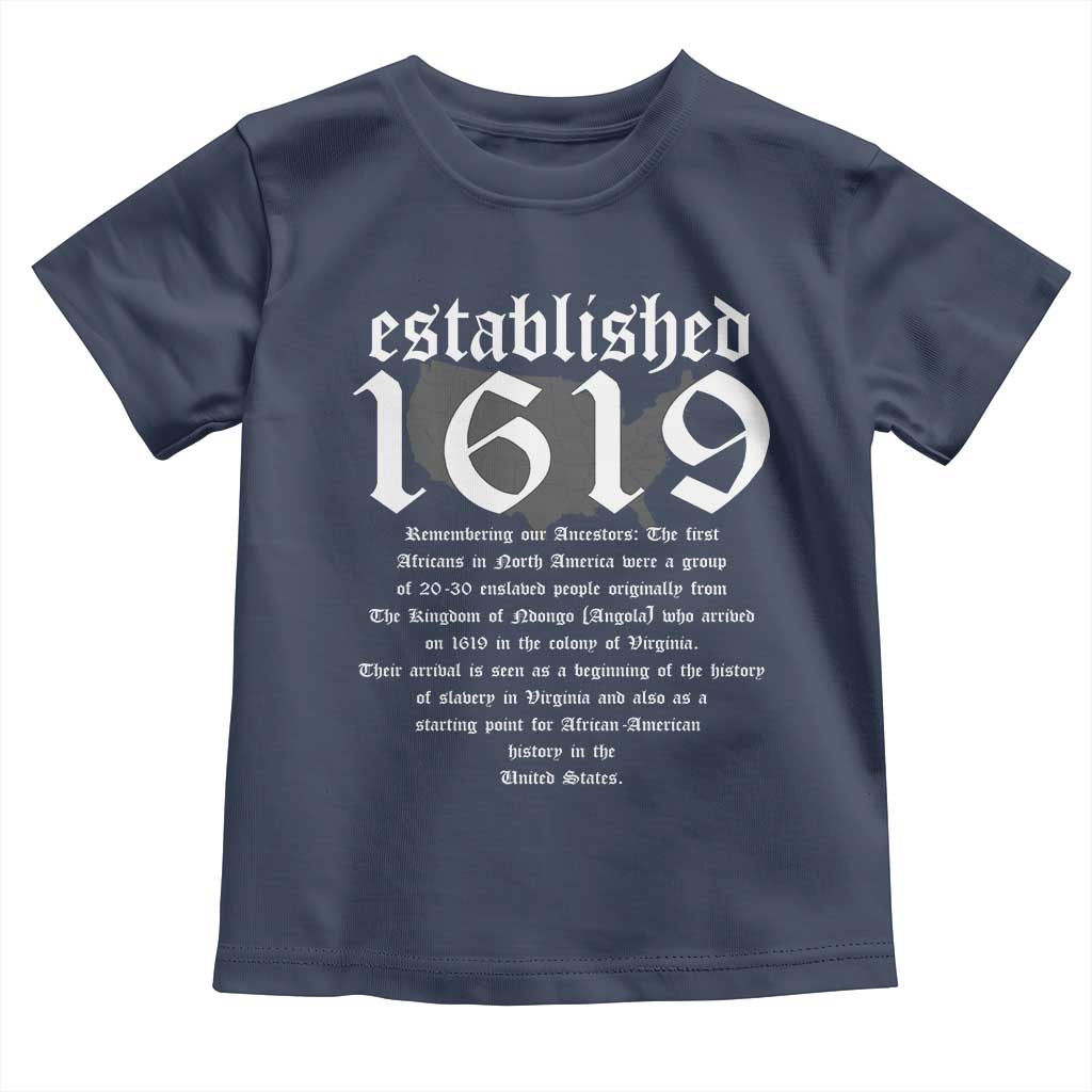 African American History Toddler T Shirt Project 1619 Established American Map Retro Vintage