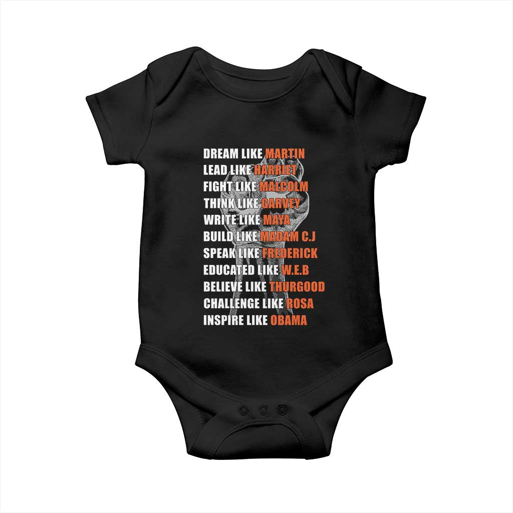 Civil Right Leaders Inspiration Baby Onesie Dream Like Martin Black History African American