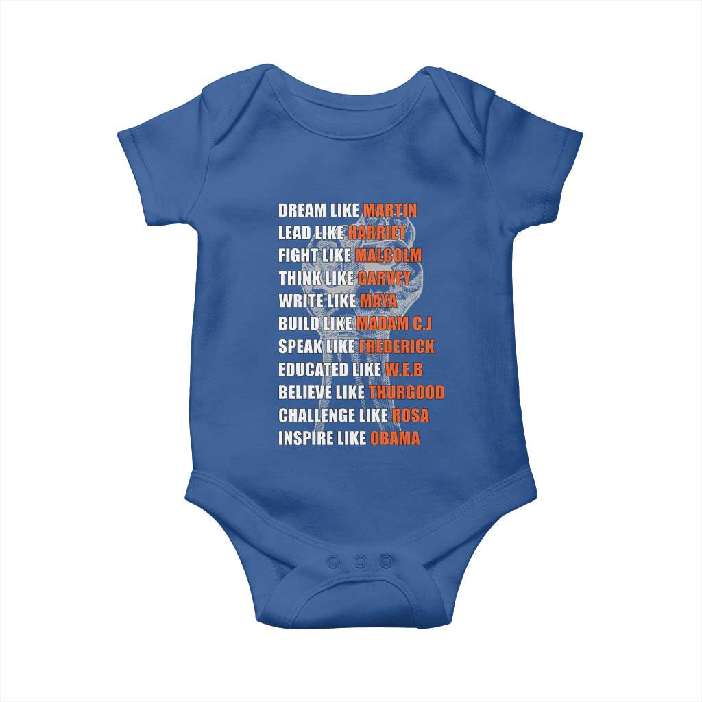 Civil Right Leaders Inspiration Baby Onesie Dream Like Martin Black History African American