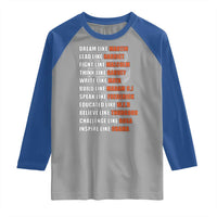 Civil Right Leaders Inspiration Raglan Shirt Dream Like Martin Black History African American