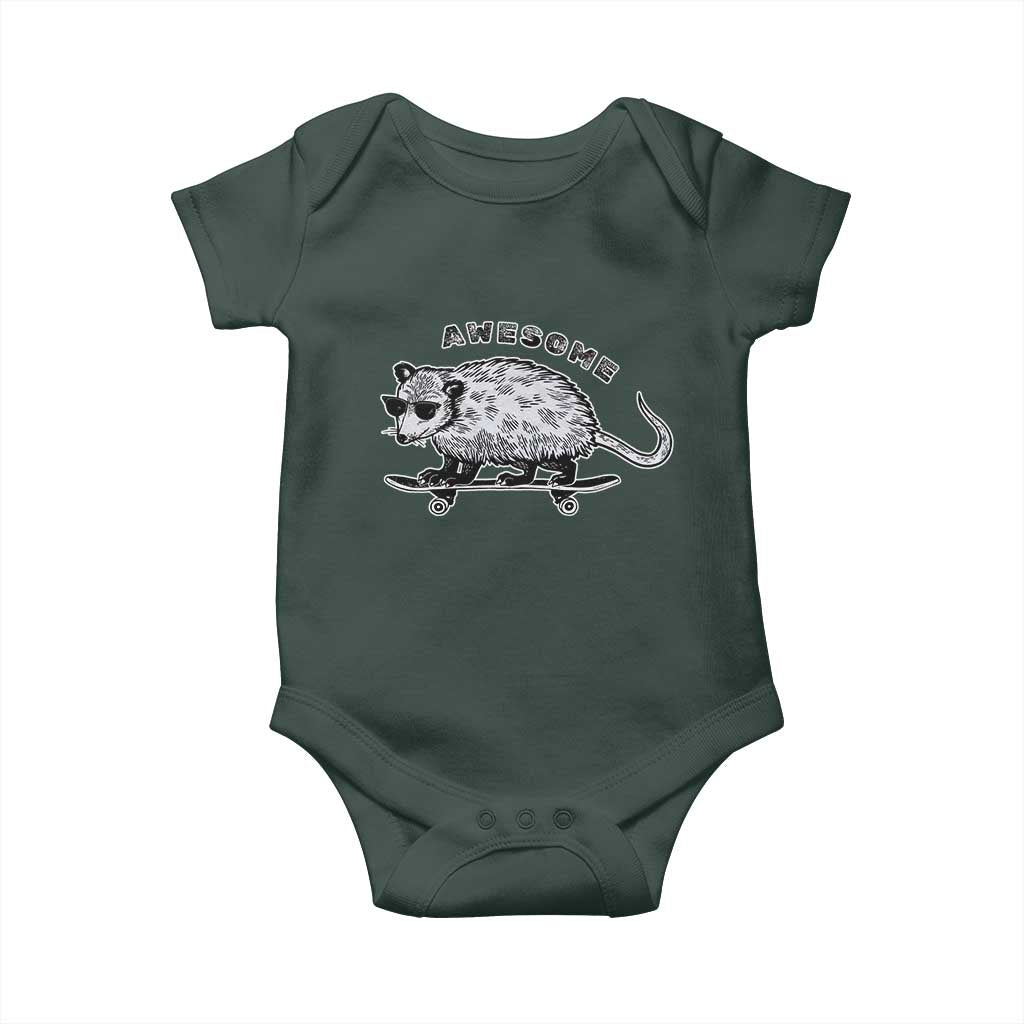 Funny Opossum Meme Baby Onesie Awesome Possum Cool 90s Retro Vintage Animal Lover