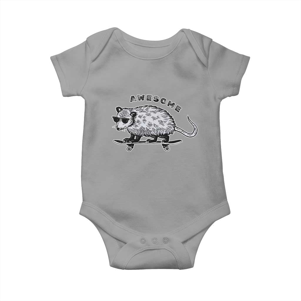 Funny Opossum Meme Baby Onesie Awesome Possum Cool 90s Retro Vintage Animal Lover