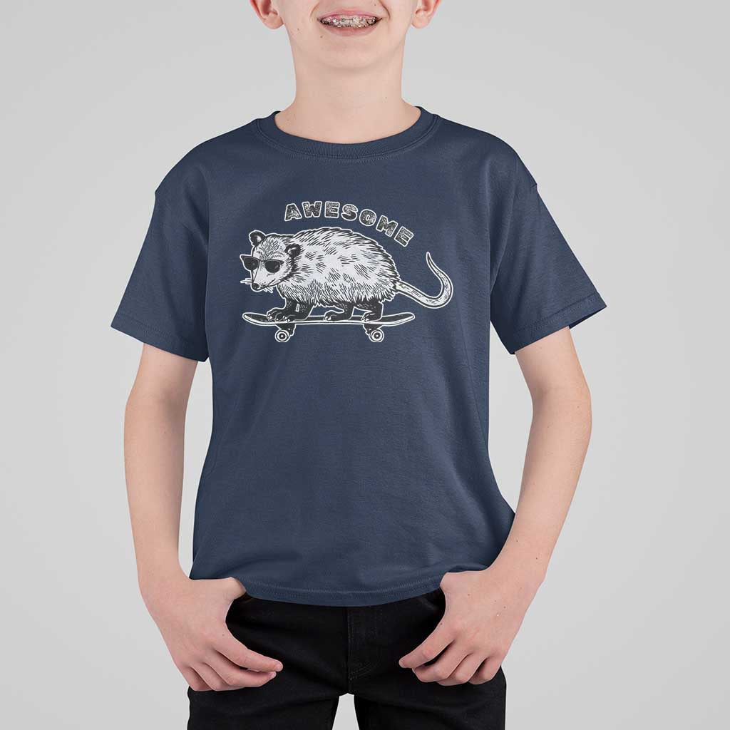 Funny Opossum Meme T Shirt For Kid Awesome Possum Cool 90s Retro Vintage Animal Lover - Wonder Print Shop