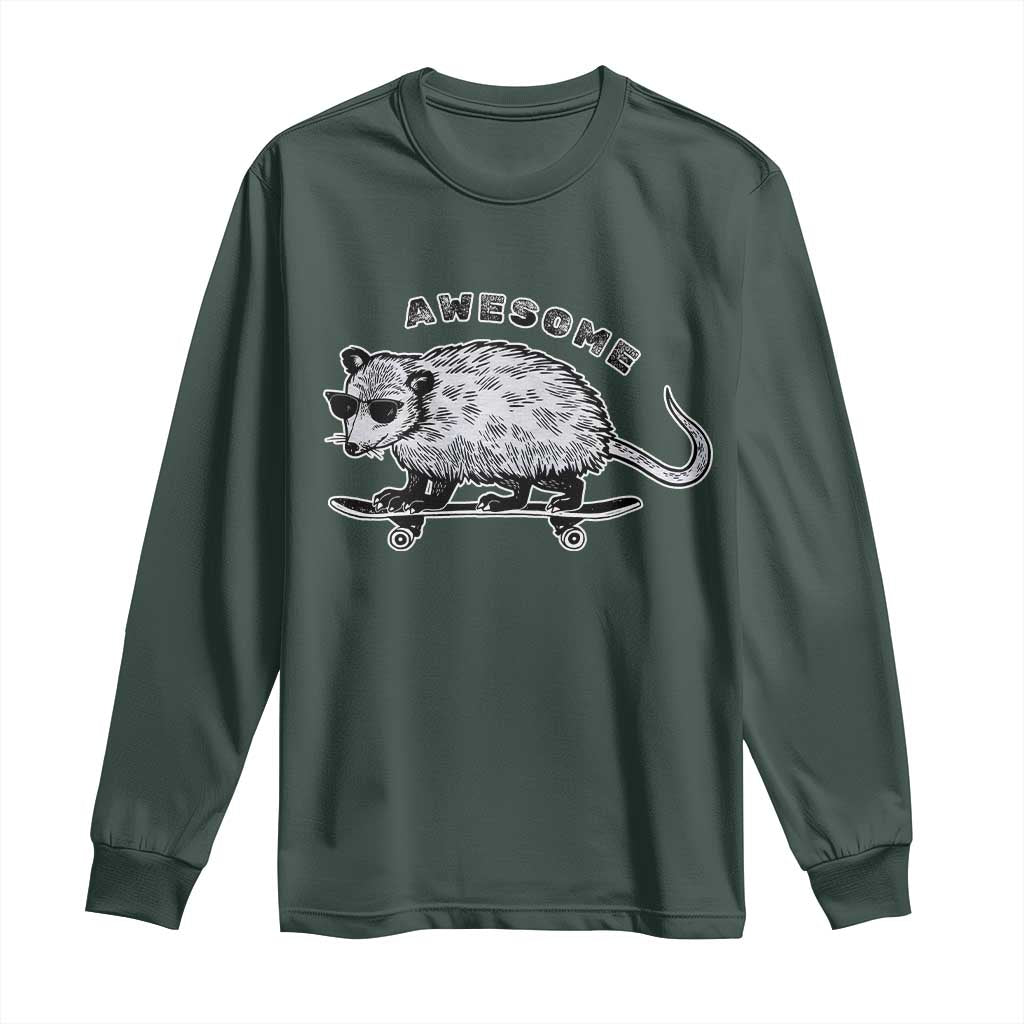 Funny Opossum Meme Long Sleeve Shirt Awesome Possum Cool 90s Retro Vintage Animal Lover