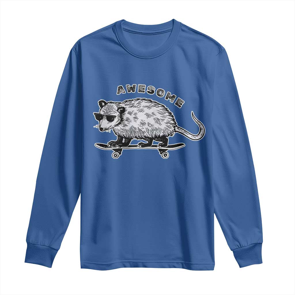 Funny Opossum Meme Long Sleeve Shirt Awesome Possum Cool 90s Retro Vintage Animal Lover