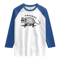 Funny Opossum Meme Raglan Shirt Awesome Possum Cool 90s Retro Vintage Animal Lover