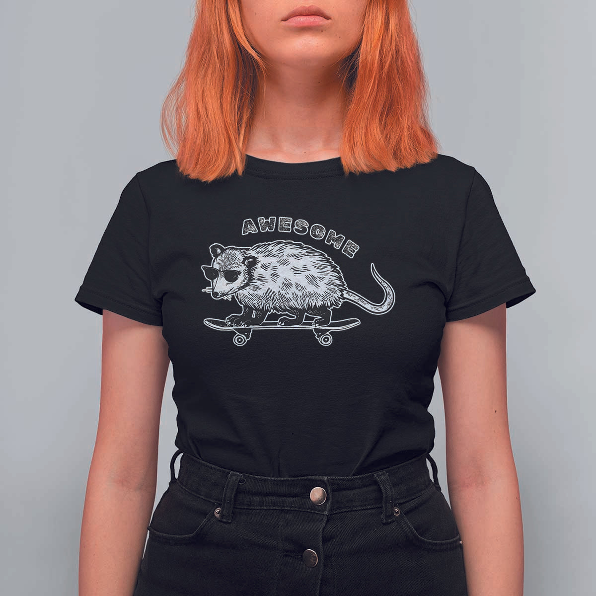 Funny Opossum Meme T Shirt For Women Awesome Possum Cool 90s Retro Vintage Animal Lover - Wonder Print Shop