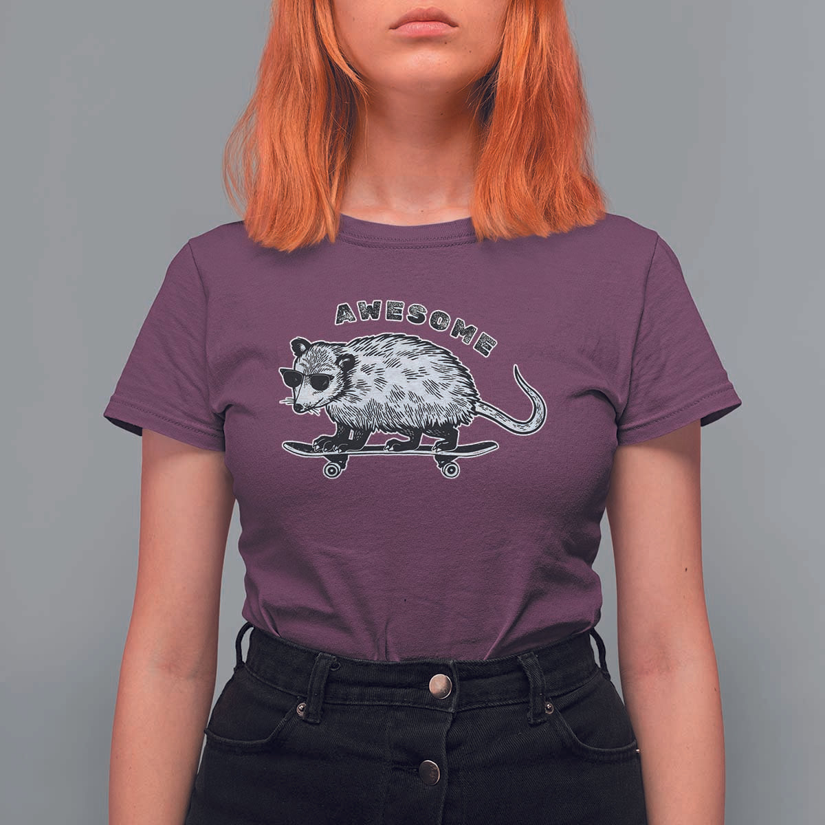 Funny Opossum Meme T Shirt For Women Awesome Possum Cool 90s Retro Vintage Animal Lover - Wonder Print Shop