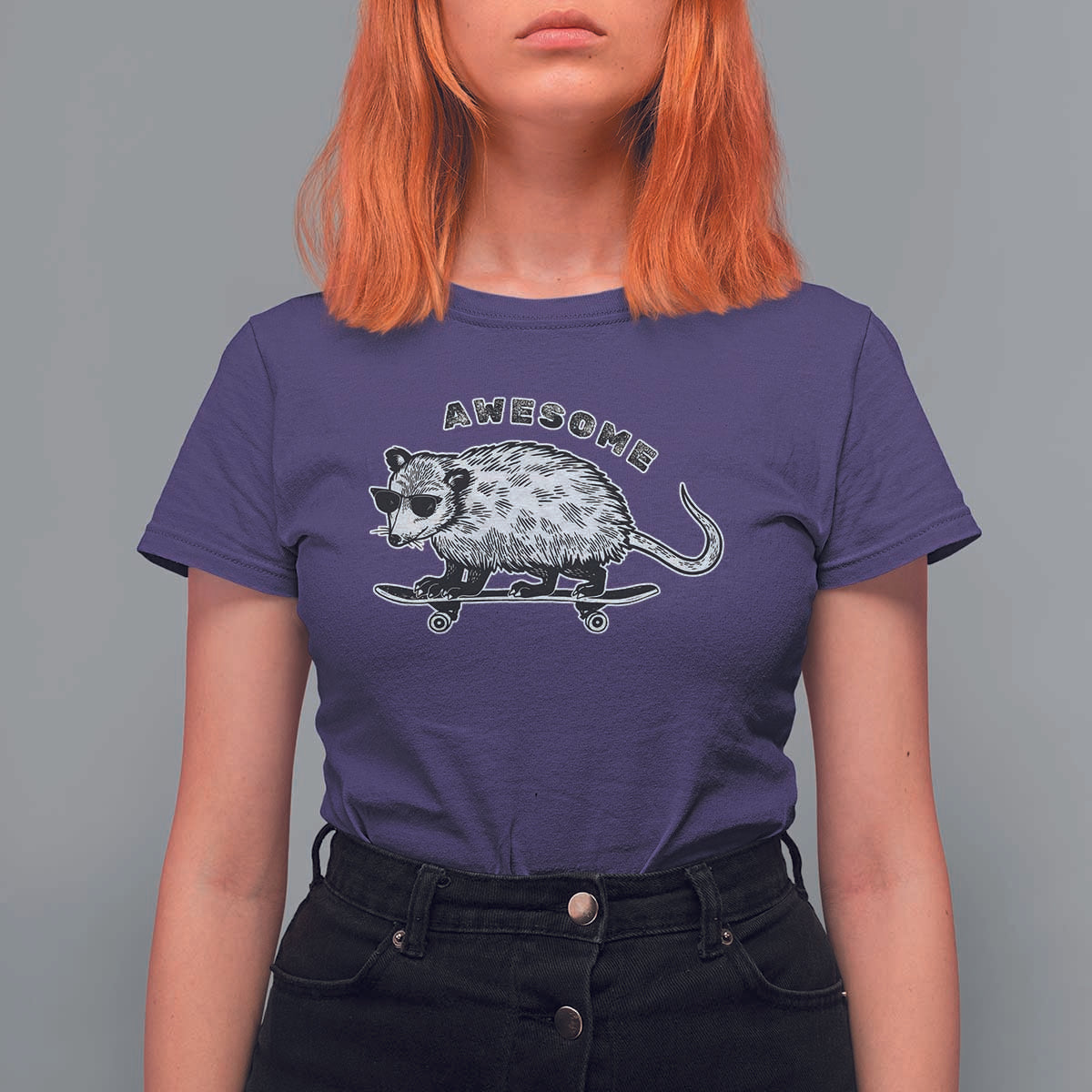 Funny Opossum Meme T Shirt For Women Awesome Possum Cool 90s Retro Vintage Animal Lover - Wonder Print Shop