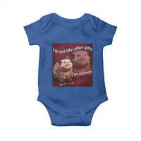 Funny Opossum Meme Baby Onesie I’m Not Like Other Girls I'm Worse Possum Sarcasm Humor