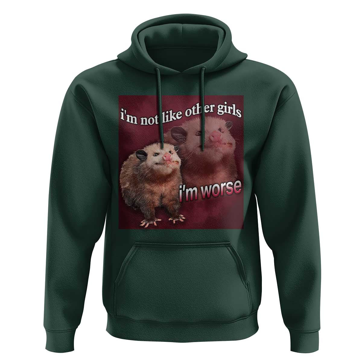 Funny Opossum Meme Hoodie I’m Not Like Other Girls I'm Worse Possum Sarcasm Humor