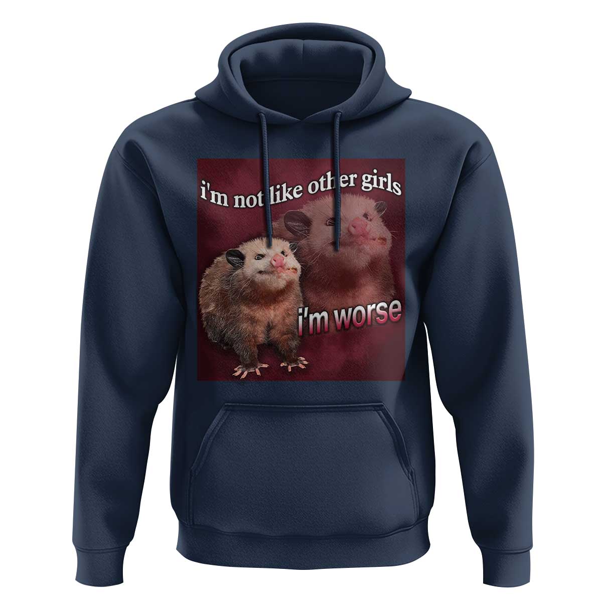 Funny Opossum Meme Hoodie I’m Not Like Other Girls I'm Worse Possum Sarcasm Humor