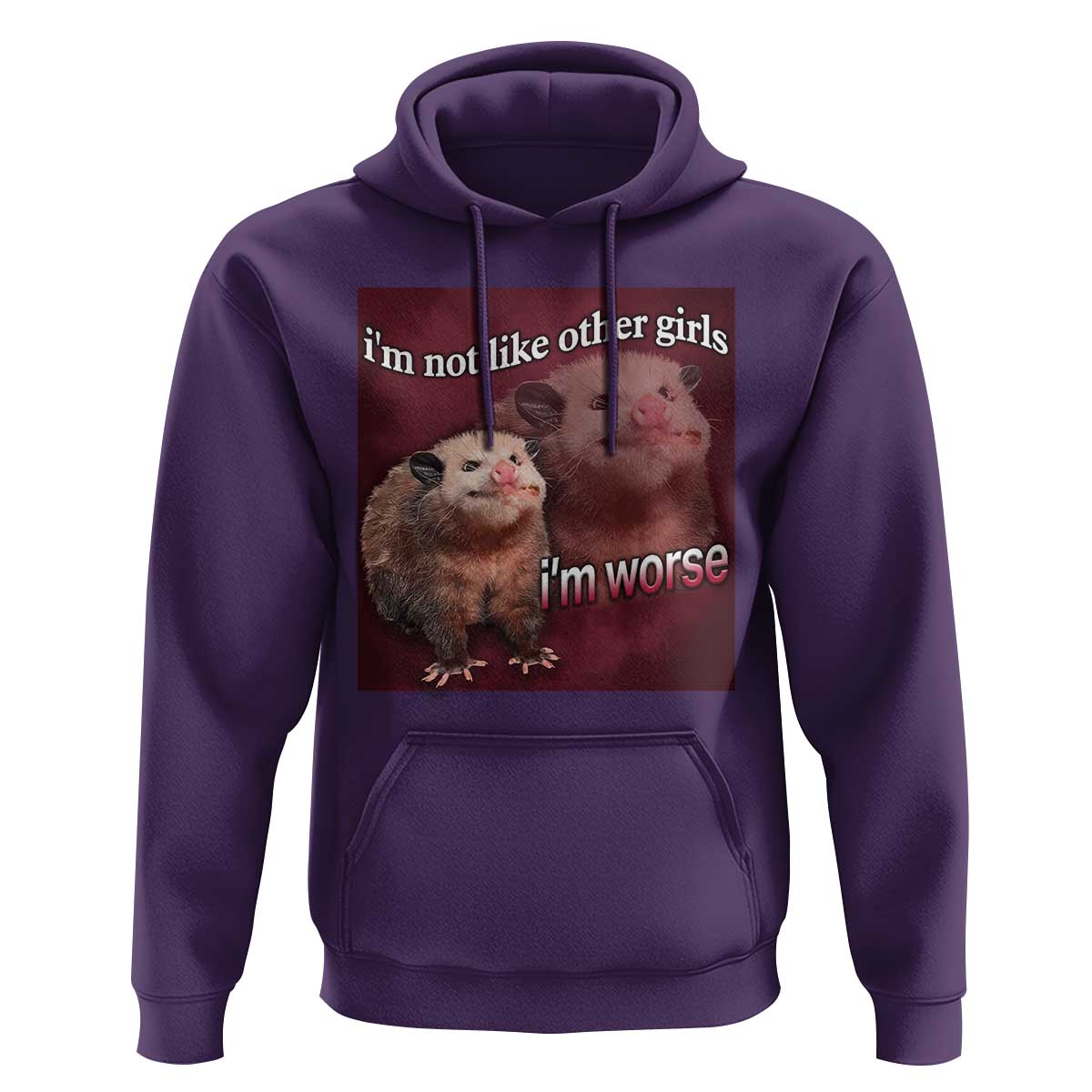Funny Opossum Meme Hoodie I’m Not Like Other Girls I'm Worse Possum Sarcasm Humor