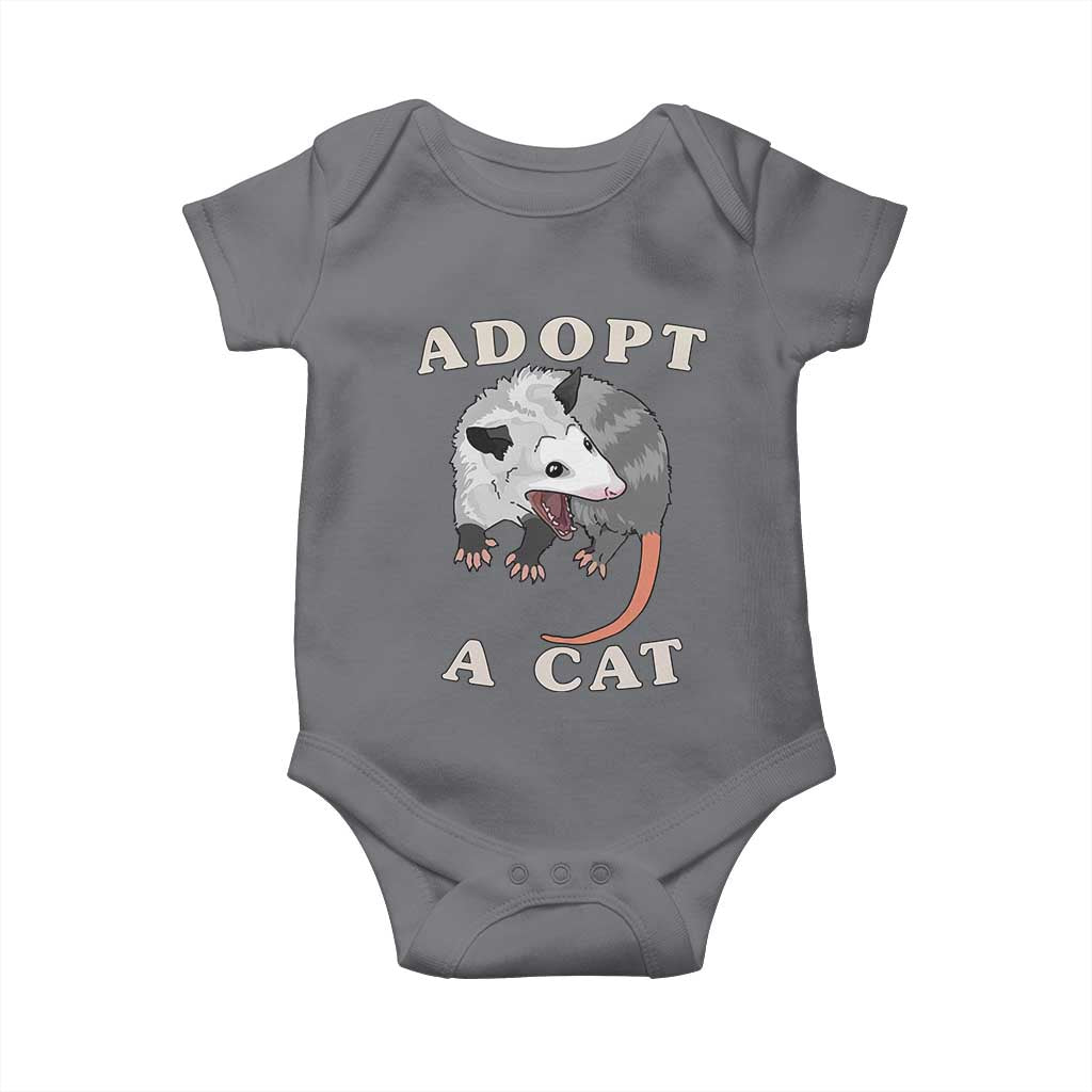 Funny Opossum Meme Baby Onesie Adopt A Cat Possum Team Trash Vibes