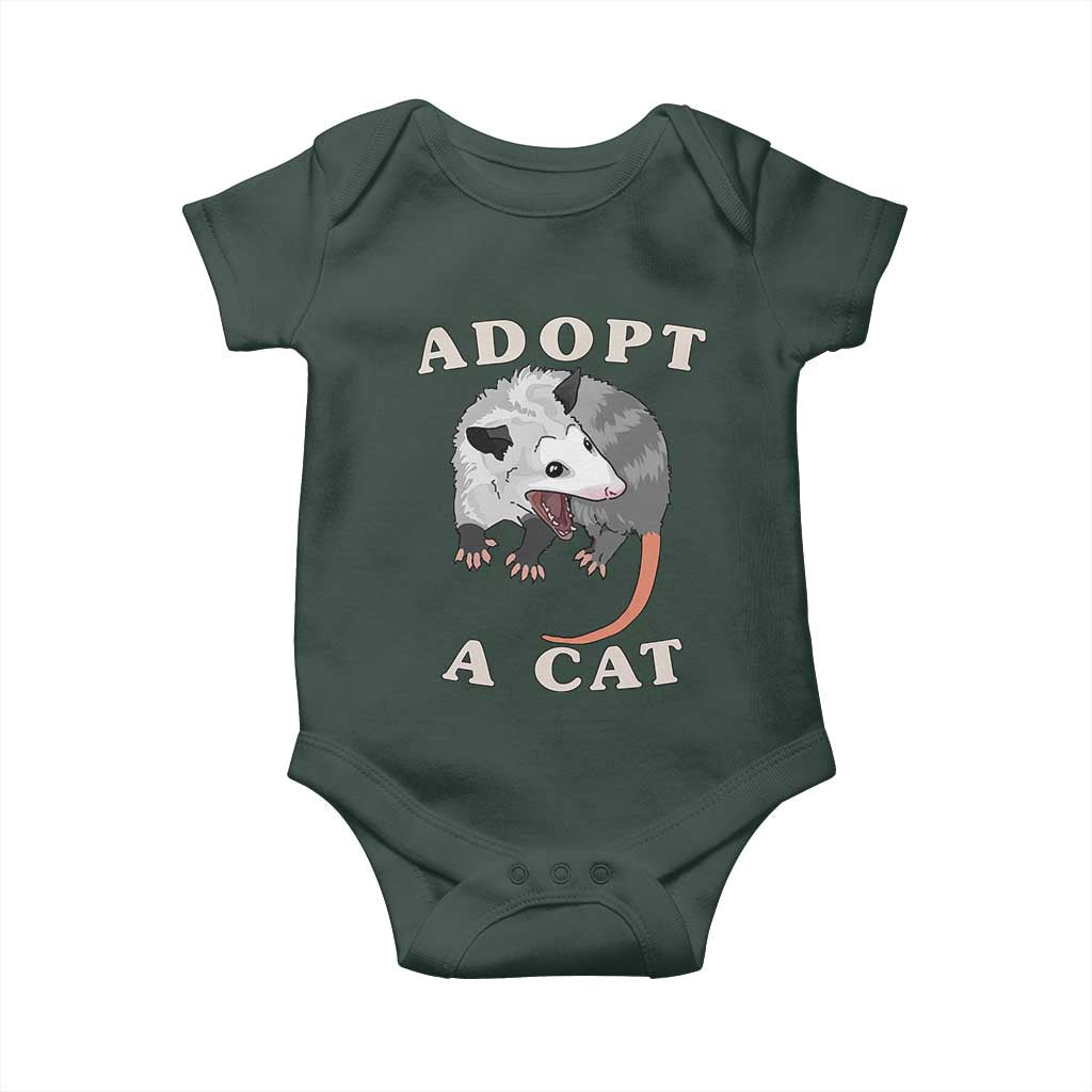 Funny Opossum Meme Baby Onesie Adopt A Cat Possum Team Trash Vibes