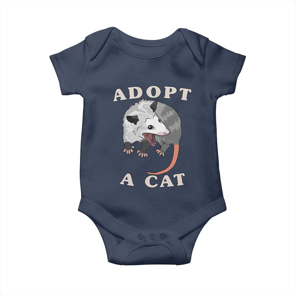 Funny Opossum Meme Baby Onesie Adopt A Cat Possum Team Trash Vibes