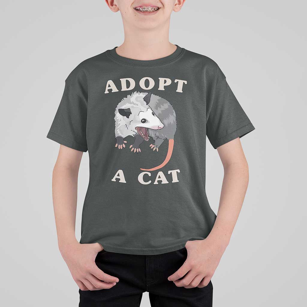 Funny Opossum Meme T Shirt For Kid Adopt A Cat Possum Team Trash Vibes - Wonder Print Shop