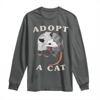 Funny Opossum Meme Long Sleeve Shirt Adopt A Cat Possum Team Trash Vibes