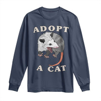 Funny Opossum Meme Long Sleeve Shirt Adopt A Cat Possum Team Trash Vibes