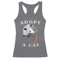 Funny Opossum Meme Racerback Tank Top Adopt A Cat Possum Team Trash Vibes