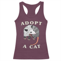 Funny Opossum Meme Racerback Tank Top Adopt A Cat Possum Team Trash Vibes