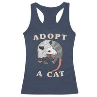 Funny Opossum Meme Racerback Tank Top Adopt A Cat Possum Team Trash Vibes