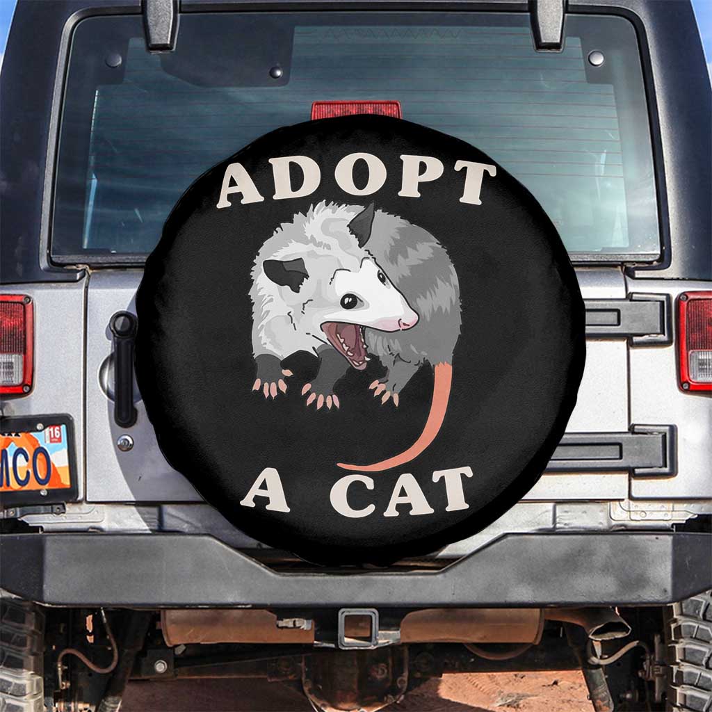 Funny Opossum Meme Spare Tire Cover Adopt A Cat Possum Team Trash Vibes
