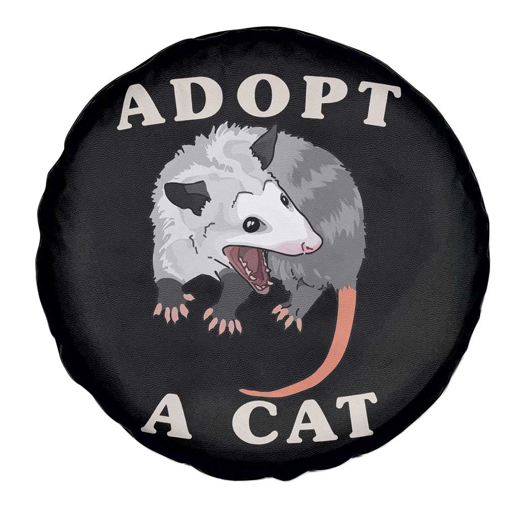 Funny Opossum Meme Spare Tire Cover Adopt A Cat Possum Team Trash Vibes