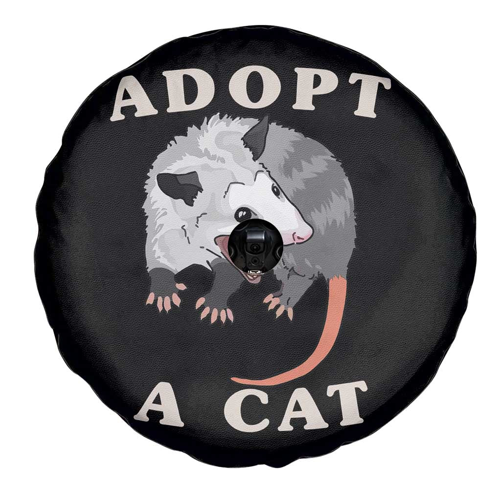 Funny Opossum Meme Spare Tire Cover Adopt A Cat Possum Team Trash Vibes
