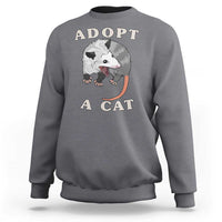 Funny Opossum Meme Sweatshirt Adopt A Cat Possum Team Trash Vibes - Wonder Print Shop