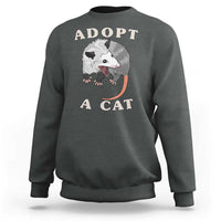 Funny Opossum Meme Sweatshirt Adopt A Cat Possum Team Trash Vibes - Wonder Print Shop