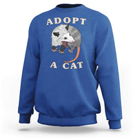 Funny Opossum Meme Sweatshirt Adopt A Cat Possum Team Trash Vibes - Wonder Print Shop