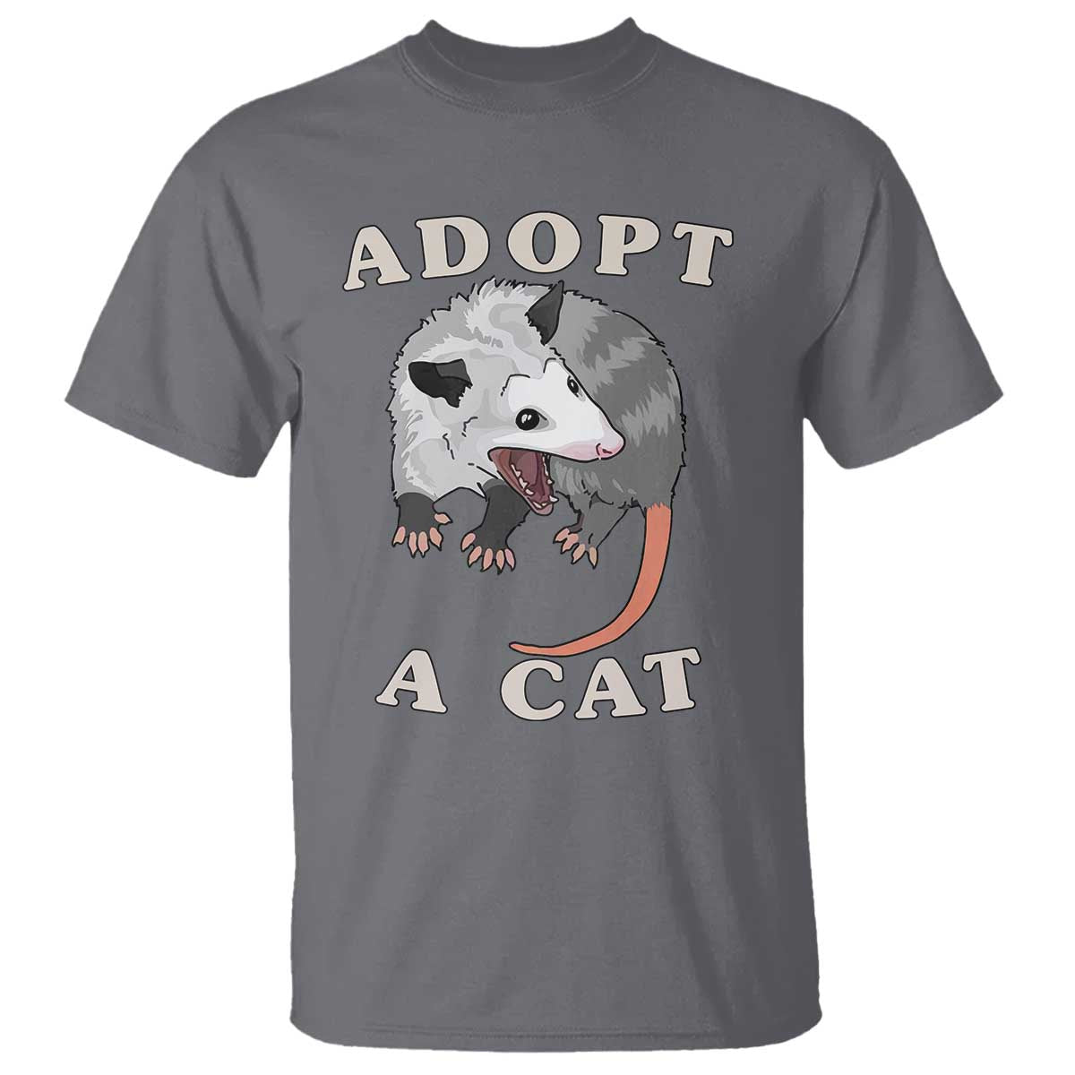 Funny Opossum Meme T Shirt Adopt A Cat Possum Team Trash Vibes - Wonder Print Shop