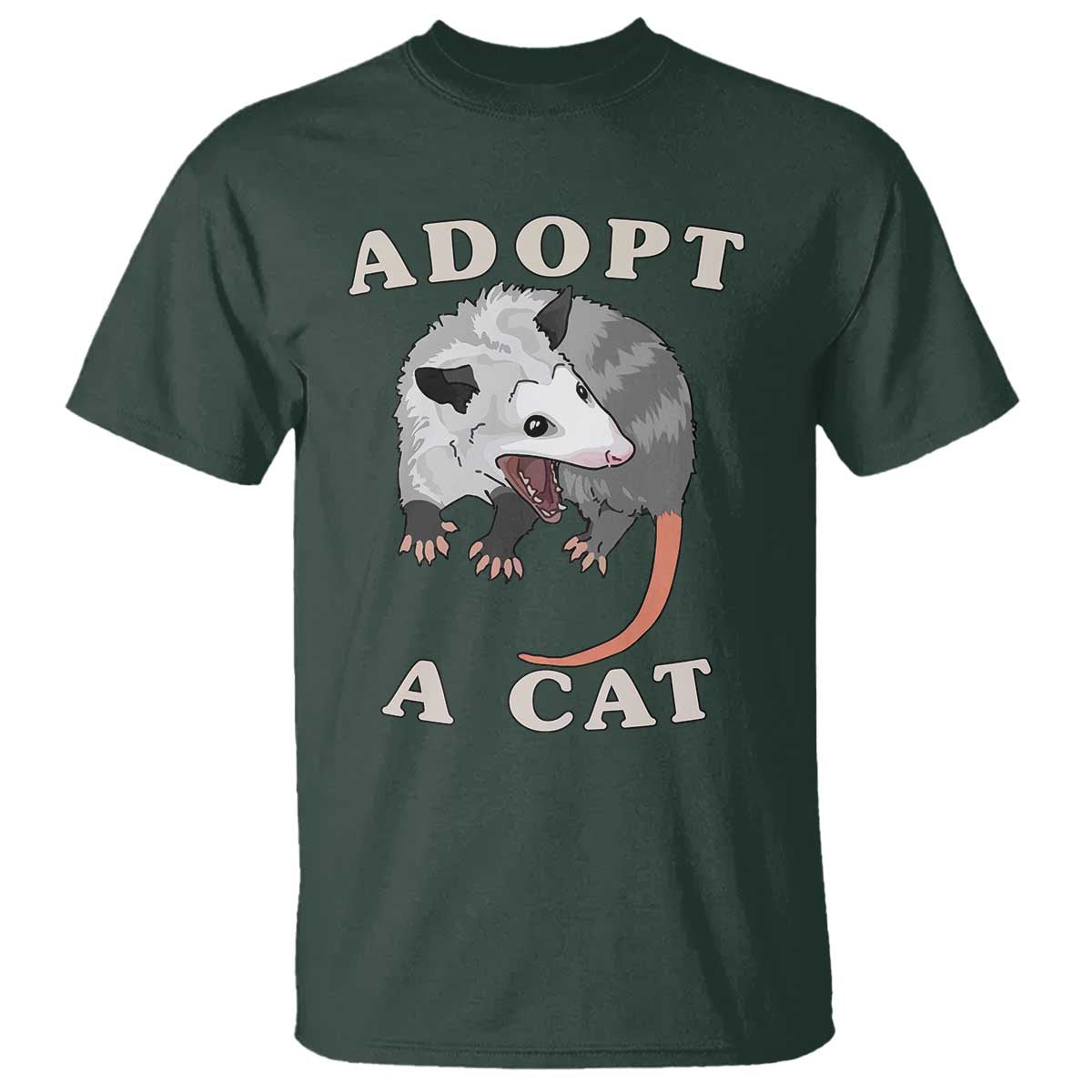 Funny Opossum Meme T Shirt Adopt A Cat Possum Team Trash Vibes - Wonder Print Shop