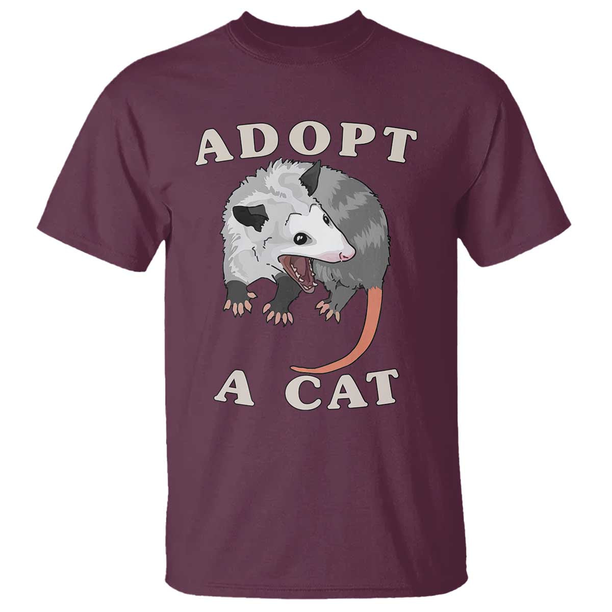 Funny Opossum Meme T Shirt Adopt A Cat Possum Team Trash Vibes - Wonder Print Shop