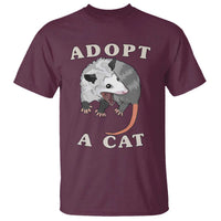 Funny Opossum Meme T Shirt Adopt A Cat Possum Team Trash Vibes - Wonder Print Shop