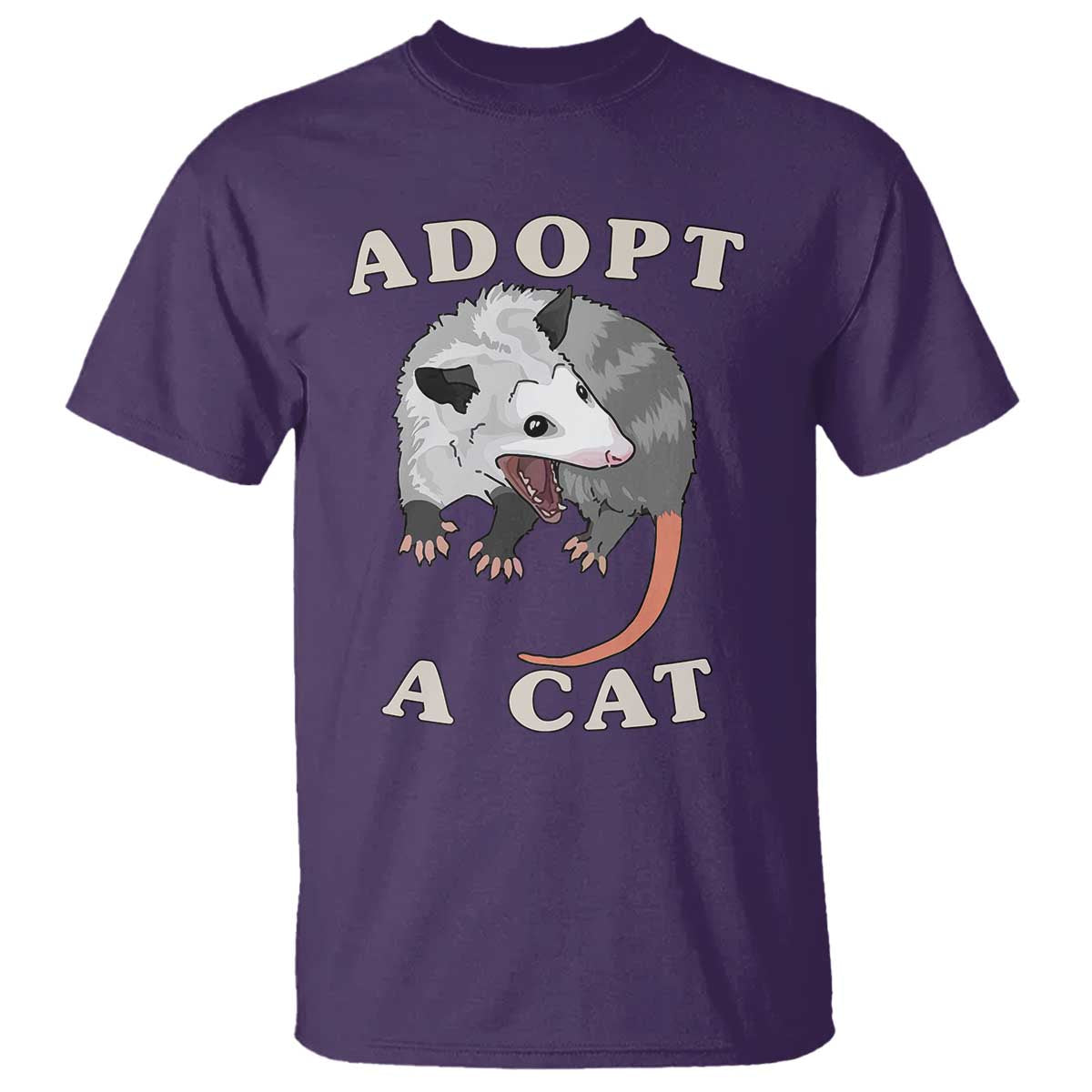 Funny Opossum Meme T Shirt Adopt A Cat Possum Team Trash Vibes - Wonder Print Shop