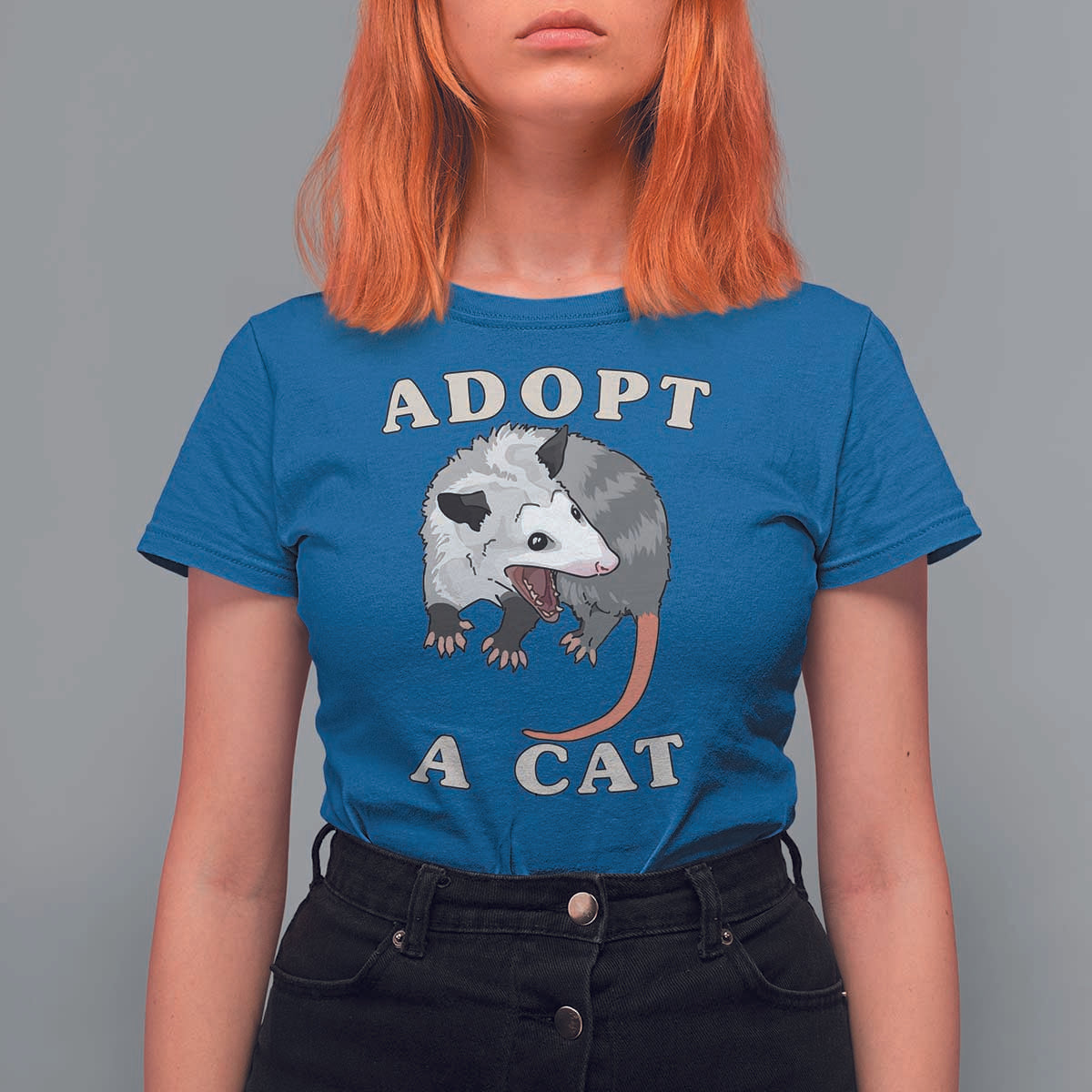 Funny Opossum Meme T Shirt For Women Adopt A Cat Possum Team Trash Vibes - Wonder Print Shop
