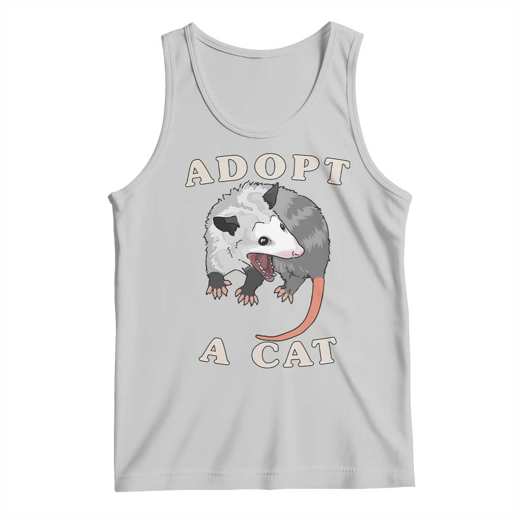Funny Opossum Meme Tank Top Adopt A Cat Possum Team Trash Vibes